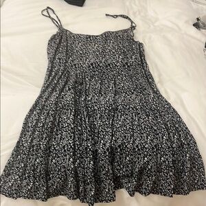 Floral Black and White Dress